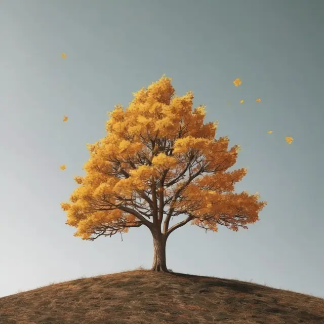 An evergreen tree with gold leaves providing funding to new business saplings, symbolizing the concept of evergreen funding.
