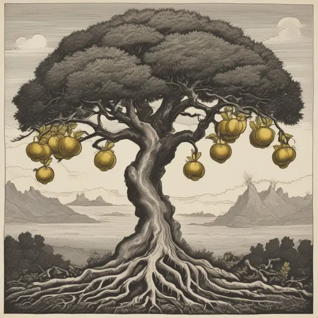 An evergreen tree with gold apples represents the potential of Evergreen Funding. However, it