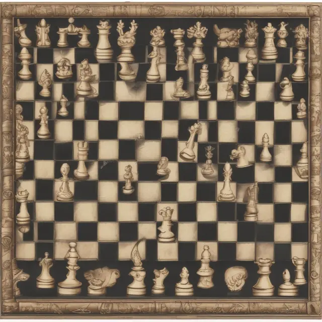 A dynamic market chessboard with uncertain piece movements, representing the limitations and challenges of ex-ante analysis.
