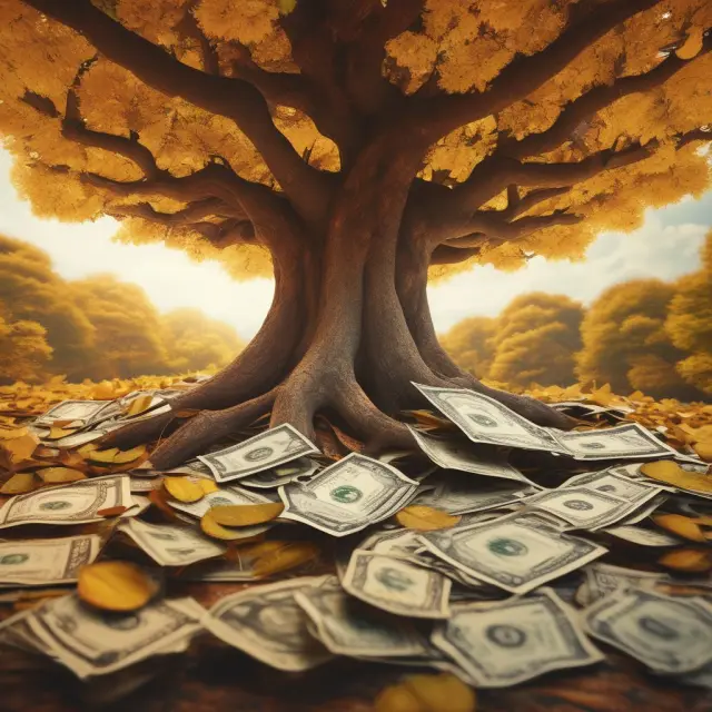 A lender, symbolized as a protective tree, absorbing golden excess cash flows from branches representing loan agreements