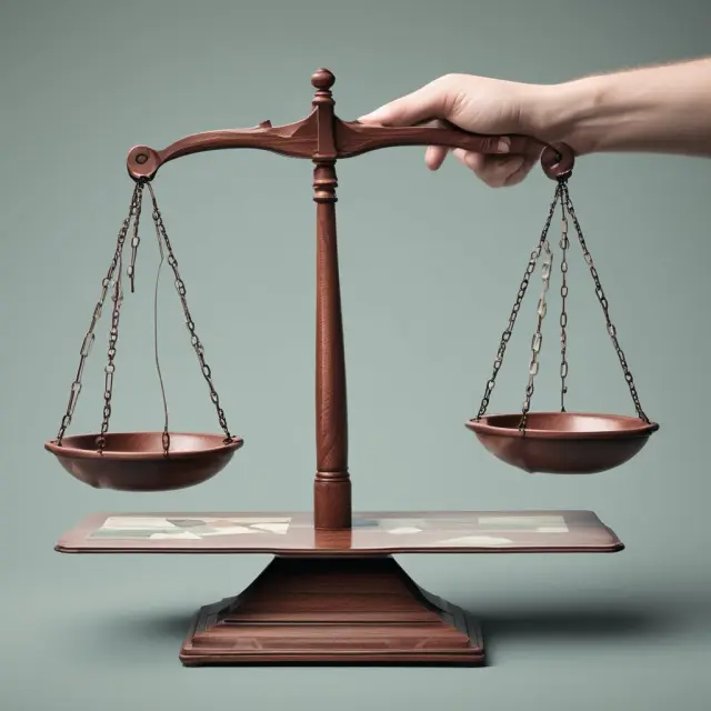 A balance representing excess of loss reinsurance: Insurance losses pouring into a scale; the reinsurer holds it steady until losses exceed the predefined threshold
