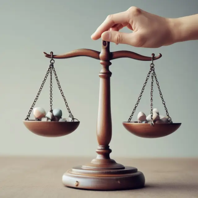 Insurance scale tipping to the reinsurer, representing excess of loss reinsurance transferring risks and losses.
