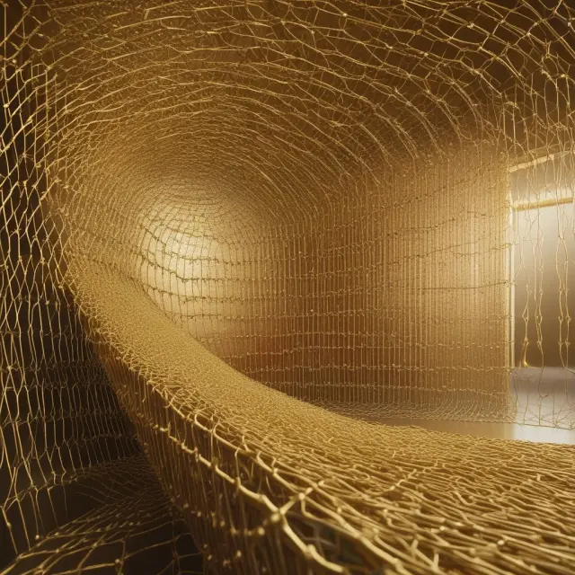 A golden vault brimming with safety nets, representing excess reserves that provide an essential layer of protection for financial institutions during economic instability.