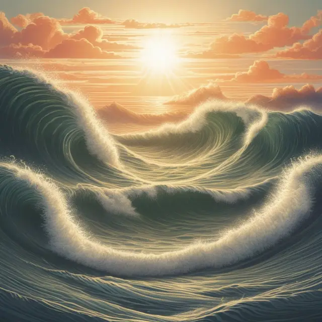 Alpha wave symbolizing excess returns surging over market currents