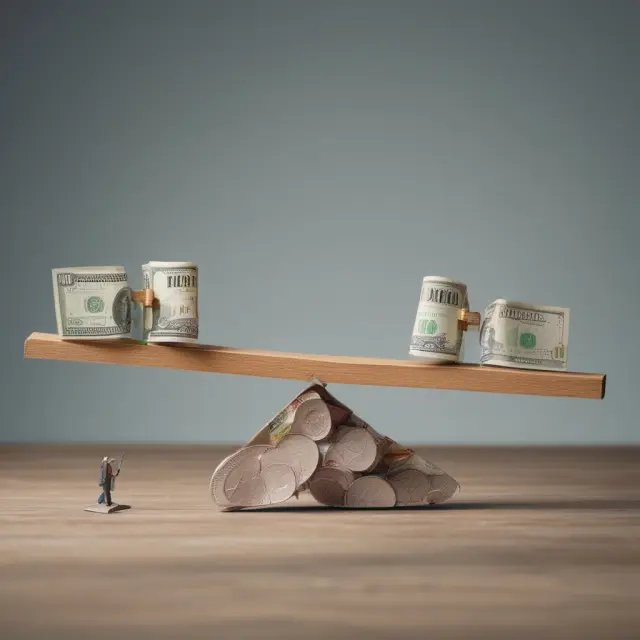 A large seesaw with various currencies as weights teeters, symbolizing the inherent risks in using exchange rate mechanisms
