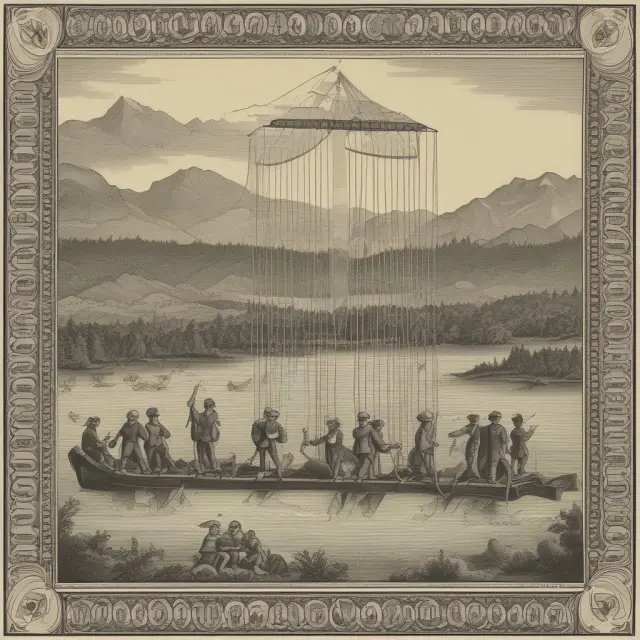 An intricate loom weaving exchange rates, symbolizing monetary policy and currency interactions within the Bretton Woods framework.