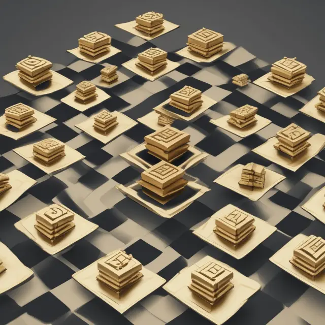 Golden ETD contracts on a checkerboard marketplace representing standardization and various derivative types. A web connecting the contracts symbolizes their interconnection