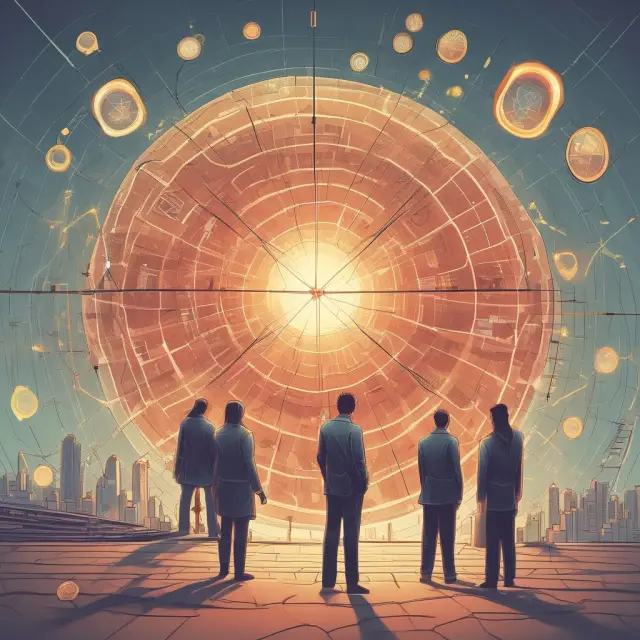 An image of a large, golden shield composed of interconnected futures contracts protecting a basket of long-term investments