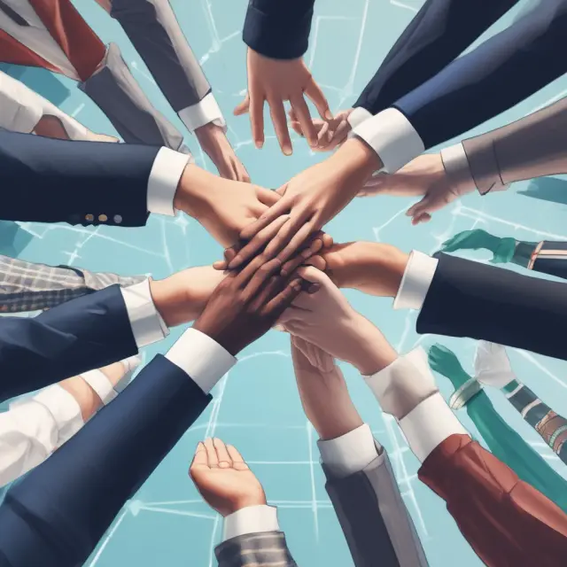 Small retail and large institutional investors connected on a transparent exchange platform, symbolizing collaboration in using derivatives for risk management, speculation, and income generation