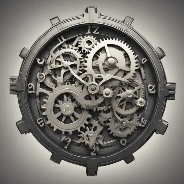Gears turning in a clock illustrate the key aspects of exchange-traded derivatives contracts: underlying asset, dollar value, settlement process, trading hours, price quotation, and expiration date