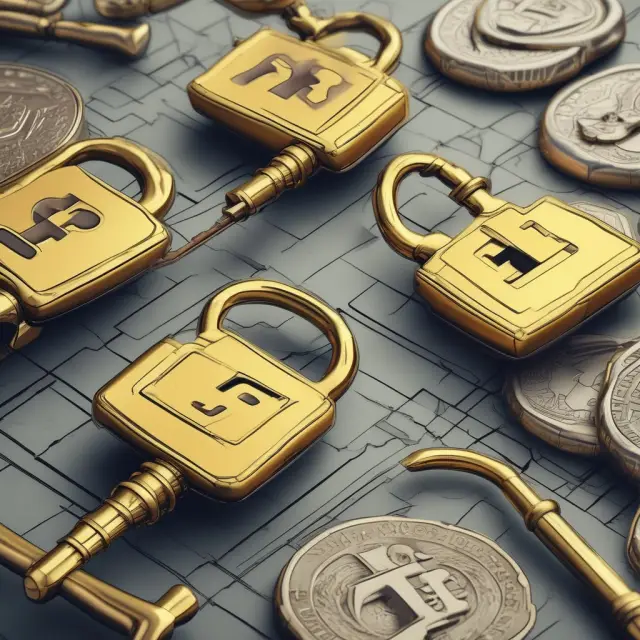 A golden key opens a secure vault filled with exchange-traded derivatives, symbolizing transparency, regulation, and secure investments.