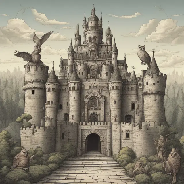Image: A fortified castle with wise owl sentinels overseeing the exchange, symbolizing regulatory oversight and investor protection in financial markets.