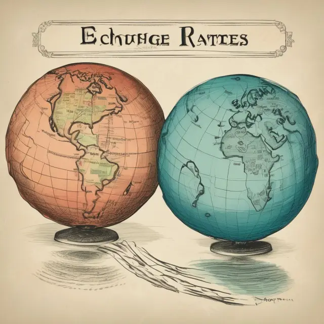 Globes symbolizing exchange rates and economies intertwined, emphasizing their close relationship.