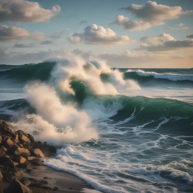 A metaphorical illustration of onshore exchange rates (waves) colliding with offshore currents, emphasizing the interaction between accessible and restricted currency markets.