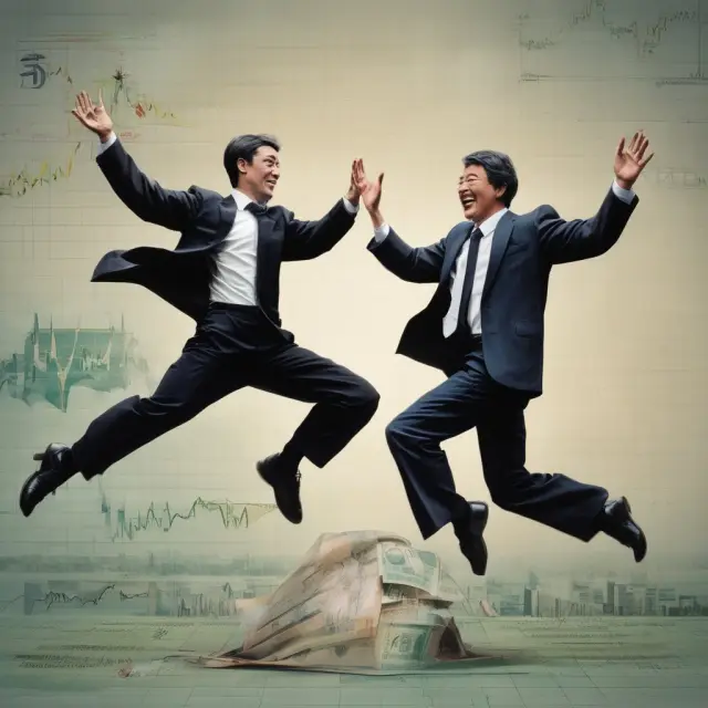 Two dancers symbolize carry trade (Aussie dollar) and currency hedging (Japanese yen), representing investor strategies to mitigate exchange rate risks