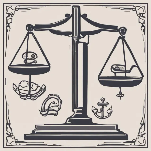 Two scales balanced by interconnected Alpha and Beta symbols representing calculated exchange ratios in mergers.