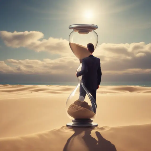An investor considers early exercise of a call option, represented by an hourglass symbol and the underlying asset