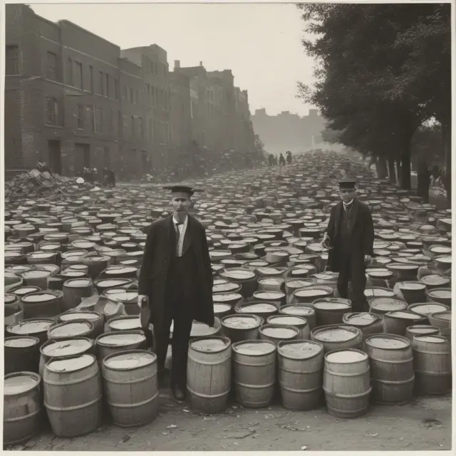 Excise taxes on gasoline, tobacco, and alcohol represented as tax collectors gathering from barrels, leaves, and bottles