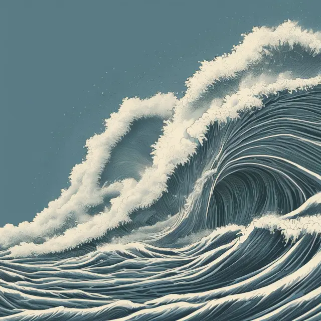 Visualization of market impact cost and commission waves merging with a trader