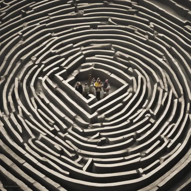 A shepherd meticulously guiding a flock of diverse assets across a complex maze towards efficient valuation and distribution