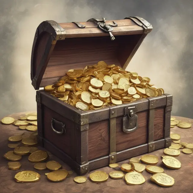 Golden chest filled with exempt income labels: health benefits, charitable donations, Roth contributions, municipal bonds, gift tax exclusion