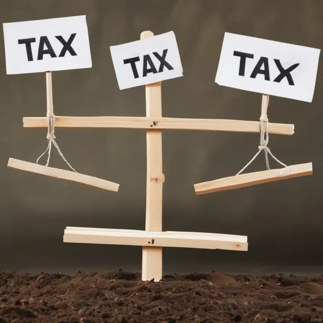 A seesaw with Federal and State taxes labels. Unemployment income balances their weight.