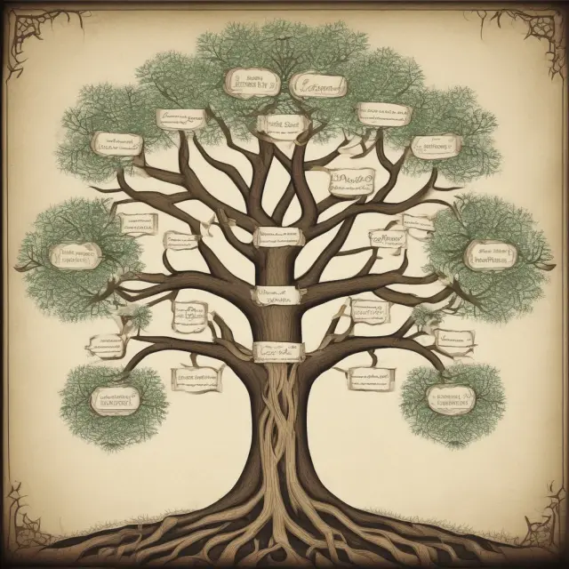 Family tree visualizing dependent exemptions as intertwined branches, emphasizing the concept of financial support