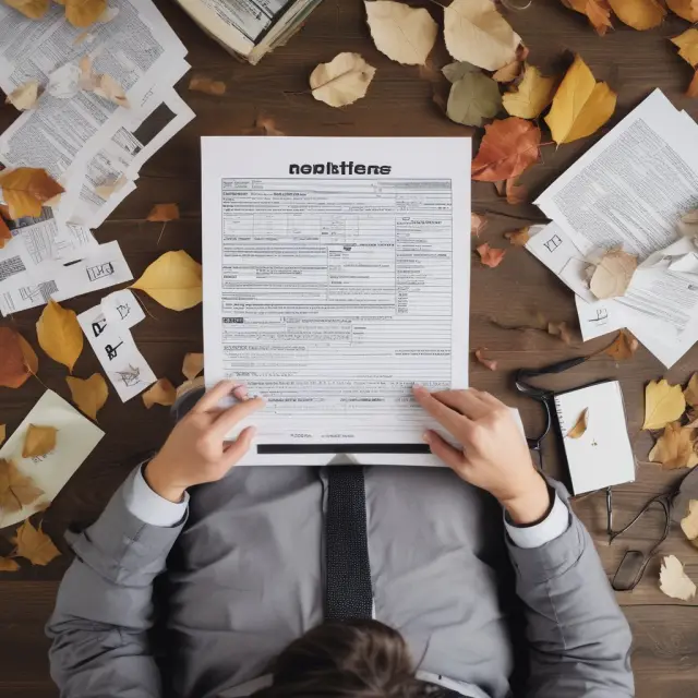 An employee with a W-4 form surrounded by tax exemption leaves symbolizing the form
