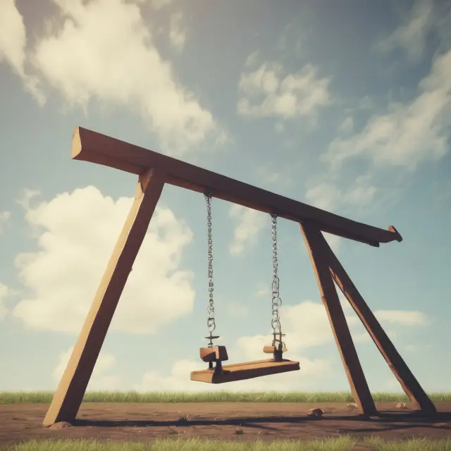 Seesaw symbolizing capital gains and losses for call and put options during taxation