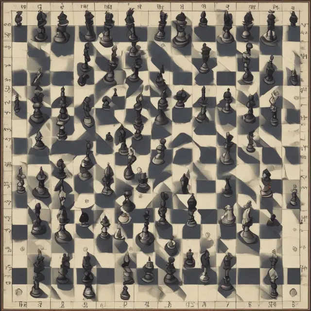 A chessboard represents option trading strategies with exercise prices dictating moves in straddle, strangle, and covered calls.