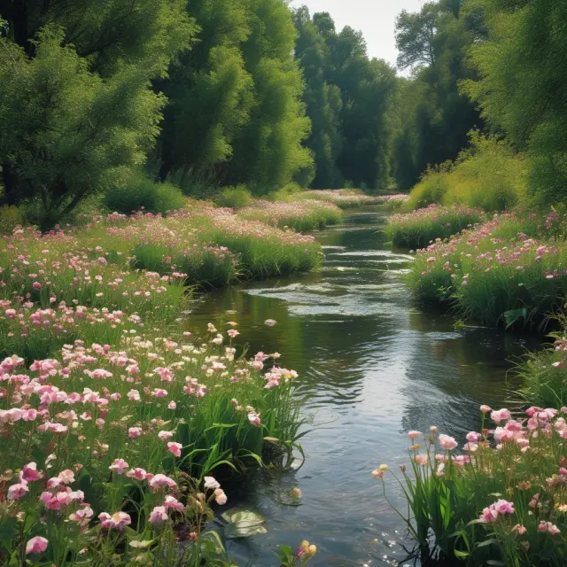 Riverbank symbolizes economic system; ideas represent assumptions. Exogenous factors flow from river and nurture ideas.