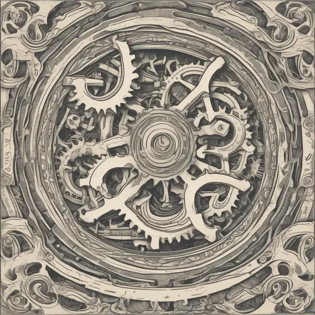 Image of two gears, with one gear turning externally driven and the other gear self-propelled, representing exogenous and endogenous growth theories respectively.