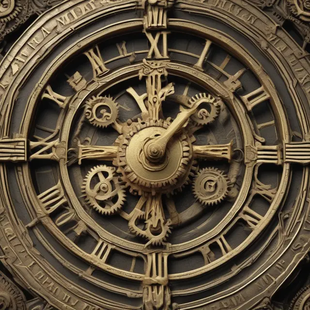 Golden clock gears symbolizing the US