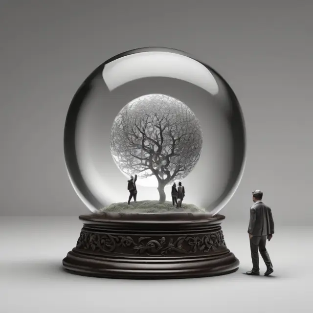 Crystal ball showcasing the convergence of a two-year and one-year bond, representing expectations theory