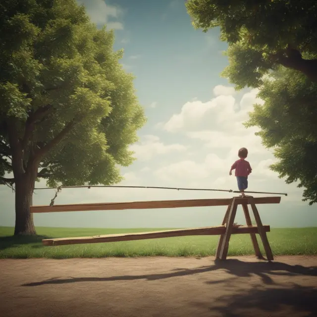 An image of a seesaw with a long-term bond on one side and a short-term bond on the other, representing the challenges and limitations of expectations theory