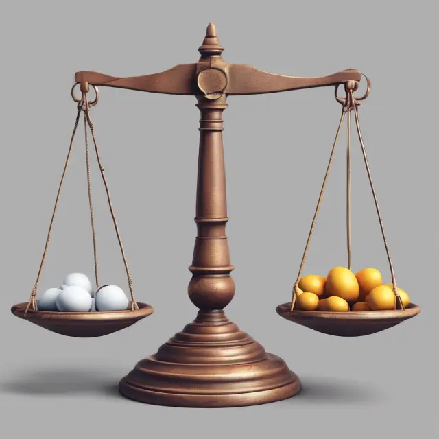 Balance scale representing earned premiums vs. claims (Expected Loss Ratio), with hourglass illustrating future losses.