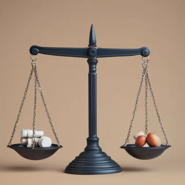 A balance scale illustrating earned premiums and industry expectations setting adequate loss reserves.