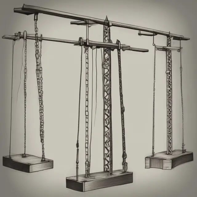 Two scales balanced with chain ladder method and expected loss ratio data. The scale on the left represents chain ladder method, while the right shows expected loss ratio.