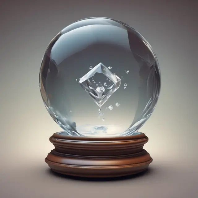 A crystal ball filled with swirling claims data illustrating the limitations of using Expected Loss Ratio (ELR) method for calculating claim reserves due to uncertain future loss ratios