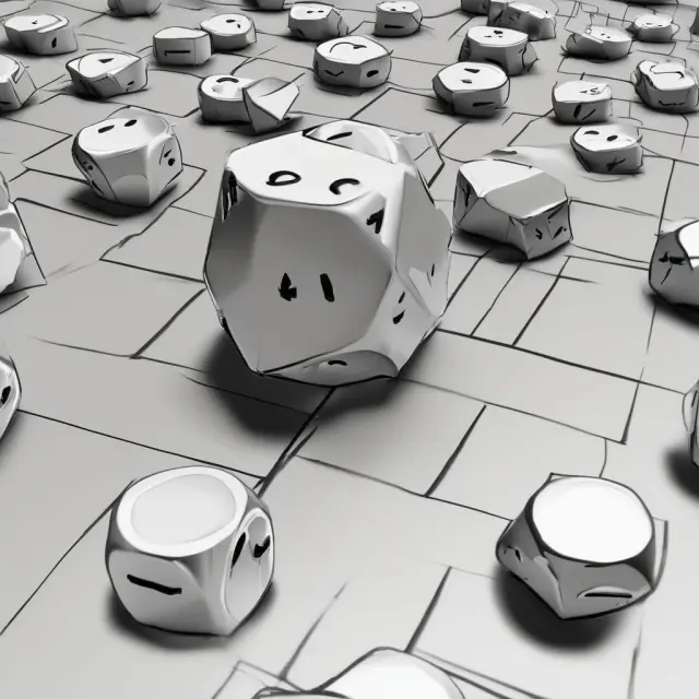Six-faced die with averaged values illustrating the concept of Expected Value in finance