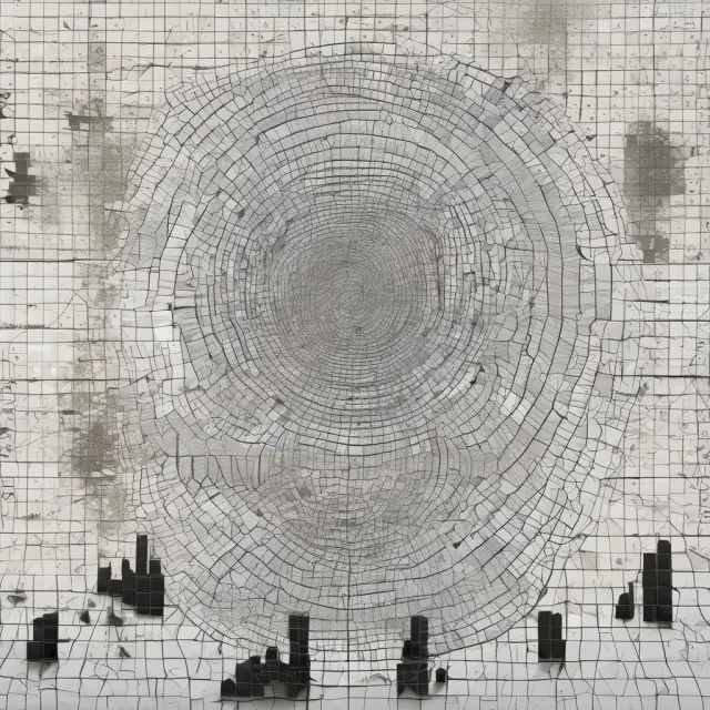 An artist blends historical data with Modern Portfolio Theory (MPT) and the Black-Scholes options pricing model to create a vibrant mosaic of expected returns and risk calculations