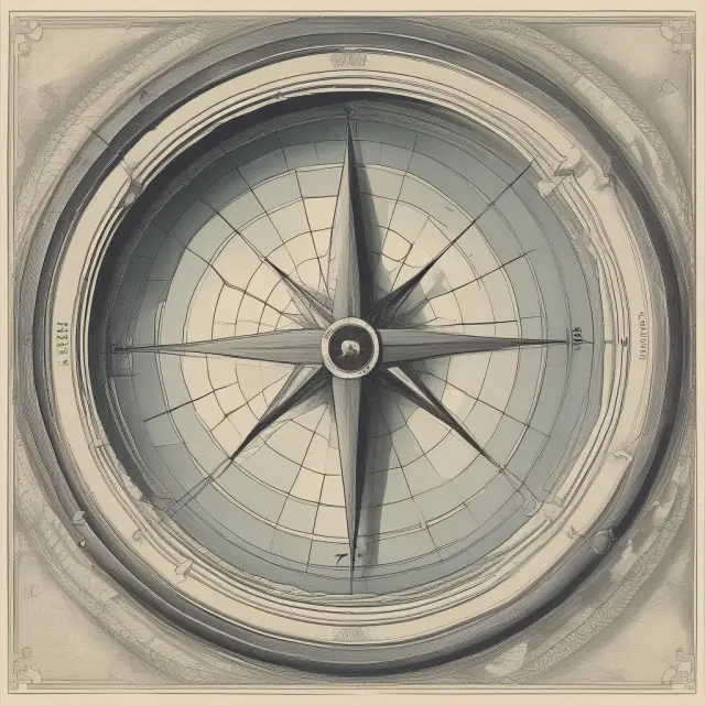 A compass pointing towards a target, with a chart of Modern Portfolio Theory and Expected Return in the background