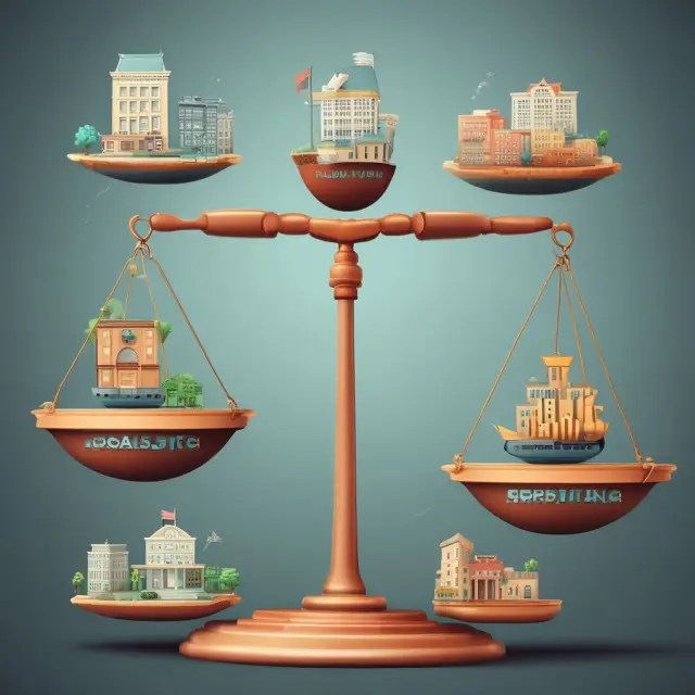 Balanced scale showcases the four primary components of GDP (C, I, G, X-M), symbolizing their equal importance in measuring an economy
