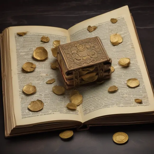 Old book with golden coins representing questions and answers on business expenses