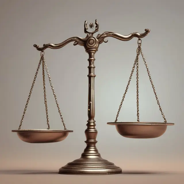 Two balance scales weighing investment returns. One scale represents high expense ratios with diminishing returns while the other embodies lower expense ratios, emphasizing enhanced investor value