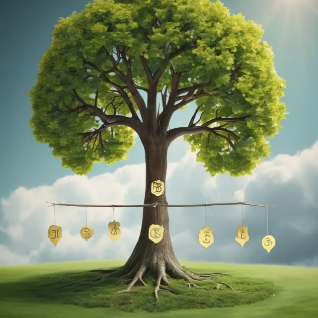 A metaphorical image of policyholders represented by leaves on a tree, with the size and balance of each leaf symbolizing experience ratings and their impact on premiums