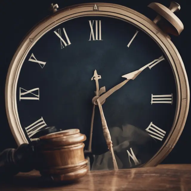 A gavel striking the 12 on an ornate clock face signifies the precise moment when equity options cease to exist, emphasizing the importance of understanding expiration times.