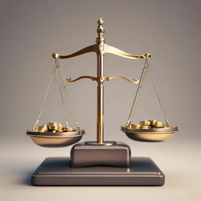An image of a balanced scale tilting towards profits during an options automatic exercise