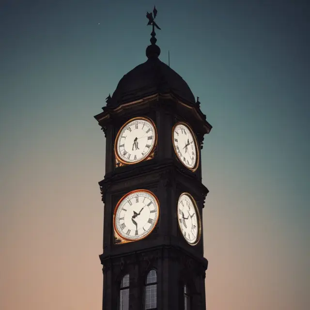 Market tower with clock striking midnight, representing the end of equity options trading.