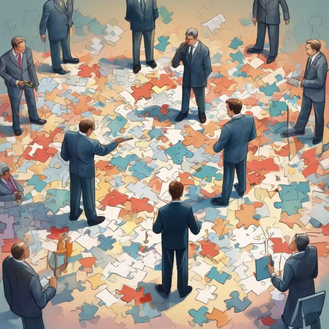 Institutional investors examining a complex puzzle representing various explicit costs, essential for evaluating financial health and profitability.